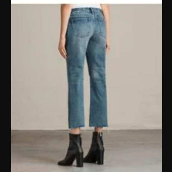 Flattering Cropped Length jeans, ALL SAINTS Serene Destroy Kick Flare Jeans w26 - Picture 3 of 11